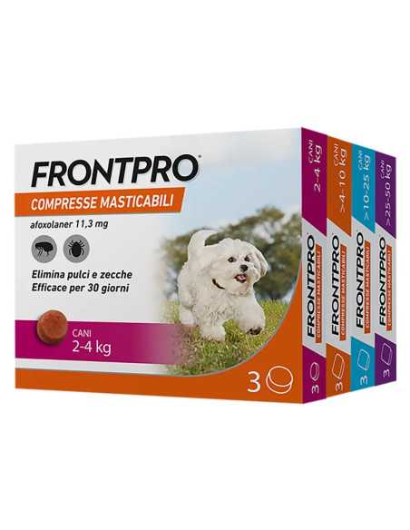 COMPRESSE ANTIPARASSITARIE MASTICABILI 'FRONTPRO' cani - FRONTLINE | Utensili Store