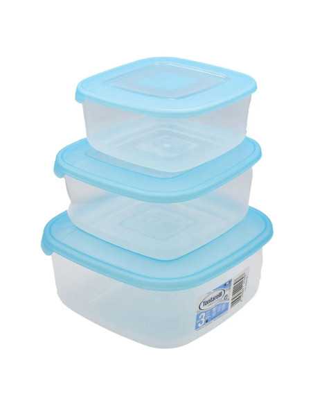 CONTENITORE QUADRO IN PLASTICA SET 'FRIGO BOX' nuvola - TONTARELLI | Utensili Store
