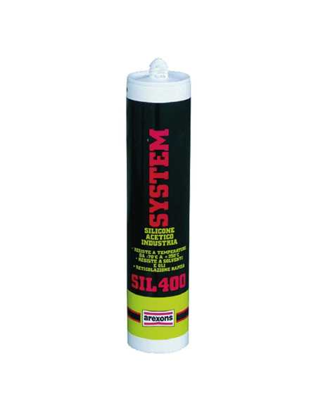 SILICONE ACETICO ALTA TEMPERATURA 'SIL 400' RAL 9005 nero - AREXONS | Utensili Store