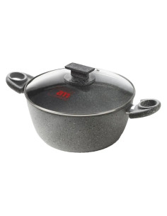 CASSERUOLA CON COPERCHIO VETRO 'CUORE DI PIETRA' - ACCADEMIAMUGNANO