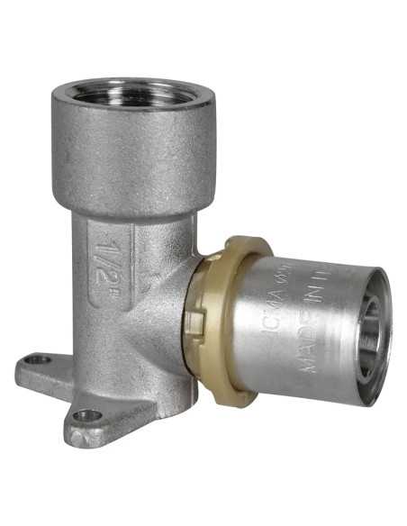 RACCORDO A PRESSARE CURVO CON FLANGIA 3 FORI 'ART. 410' - ICMA | Utensili Store