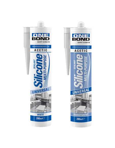 SILICONE ACETICO MULTIUSO bianco - ONEBOND | Utensili Store