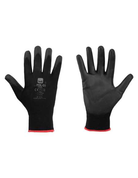 GUANTI POLIESTERE/POLIURETANO 'SPECIAL HOB POL-01' - NERI | Utensili Store