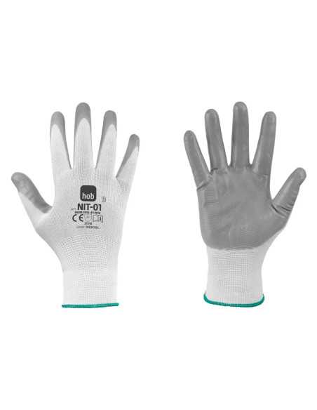 GUANTI NITRILE/POLIESTERE 'NIT-01 HOB SPECIAL' - NERI | Utensili Store