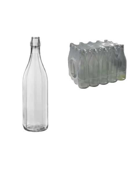 BOTTIGLIE VETRO COSTOLATA 1 LT. - Senza Marca | Utensili Store