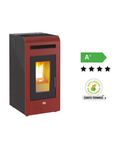 STUFE PELLET QUEENPLUS HE14 BORDEAUX - Senza Marca | Utensili Store