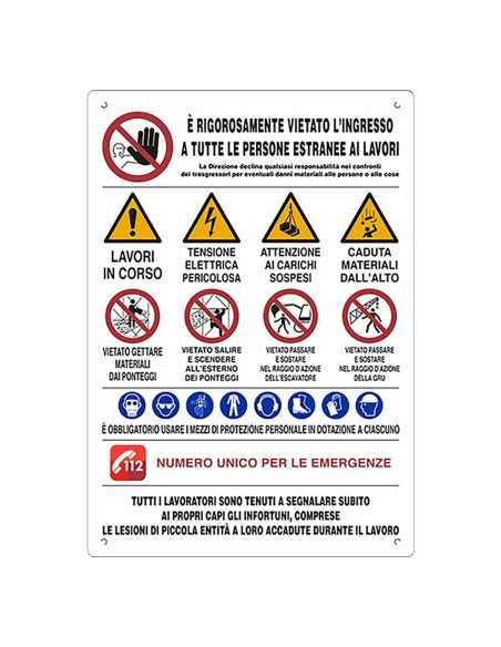 CARTELLO 20 SIMBOLI PER CANTIERE - EUROSIGNALS | Utensili Store