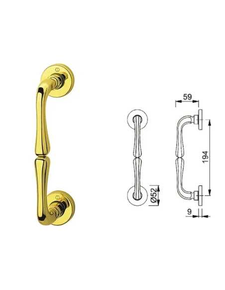 MANIGLIONI HOPPE OTTONE M439/42 - Senza Marca | Utensili Store