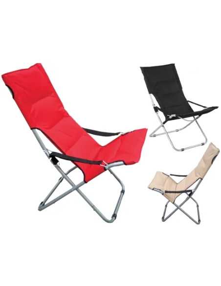 SEDIE SPIAGGIA PIEGHEVOLE IMBOTTITE NERO - Senza Marca | Utensili Store