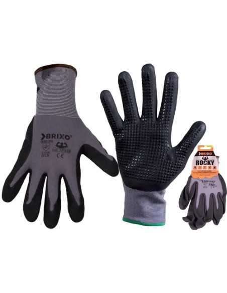 GUANTI BRIXO ROCKY NYLON-SPANDEX/NITR.PUNTINATO XL - Senza Marca | Utensili Store