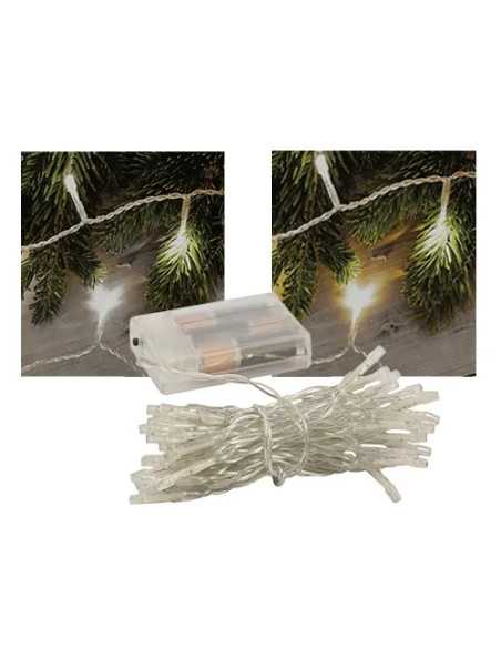 LUCI NATALE 100 LED X INT.BATTERIA BIANCO/CALDO - Senza Marca | Utensili Store