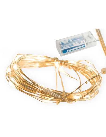 LUCI NATALE 100 MICROLED X INT.BATT. BIANCO CALDO - Senza Marca | Utensili Store