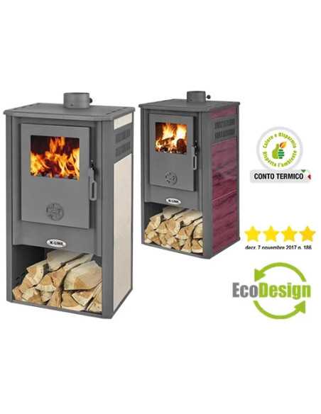 STUFA KURSAL KING DELUXE BORDEAUX 7,2KW - K-LINE | Utensili Store