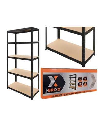 SCAFFALI KIT 5P BRIXO H.180 BLACK - Senza Marca | Utensili Store