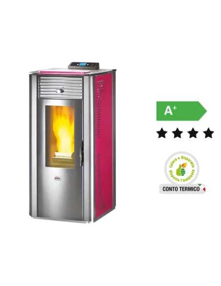 TERMOSTUFE PELLET QUEEN IDRO 14 BORDEAUX - Senza Marca | Utensili Store