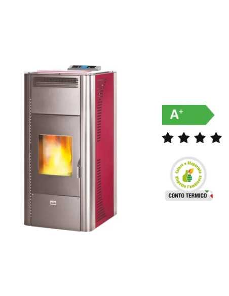TERMOSTUFE PELLET QUEEN IDRO 20 BORDEAUX - Senza Marca | Utensili Store