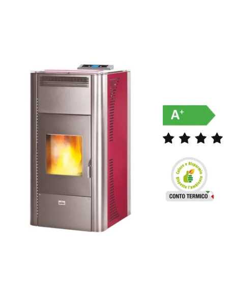 TERMOSTUFE PELLET QUEEN IDRO 24 BORDEAUX - Senza Marca | Utensili Store