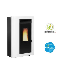 STUFA A PELLET ANNABELLA PLUS 5.0 CANALIZZATA BIANCA - NORDICA EXTRAFLAME
