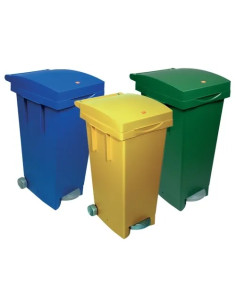 BIDONI QUADRI C/RUOT.+PEDAL.LT.80 GIALLI - Senza Marca