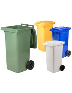 BIDONI QUADRI C/RUOTE LT.240 GIALLI - Senza Marca