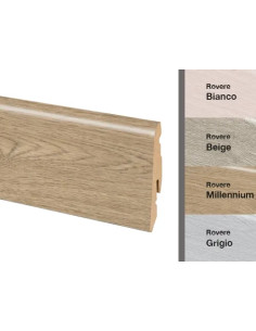 BATTISCOPA MDF ROVERE BIANCO - Senza Marca
