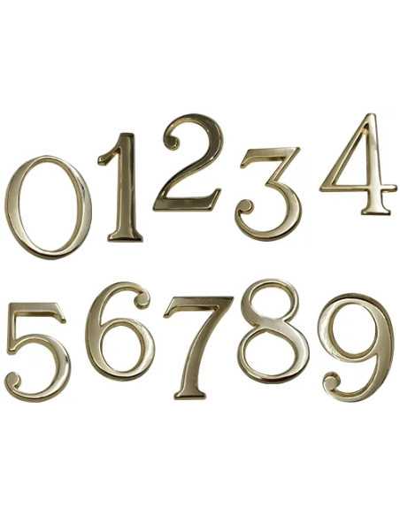 NUMERI CIVICI C/PIOLI N.3 ORO - Senza Marca | Utensili Store