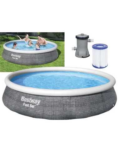 PISCINE TONDE ANELLO RATTAN 57376 - BESTWAY | Utensili Store