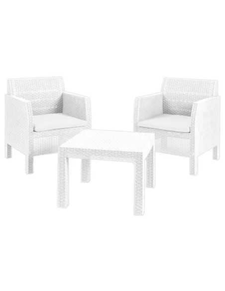 SET RATTAN MATILDE BIANCO - Senza Marca | Utensili Store