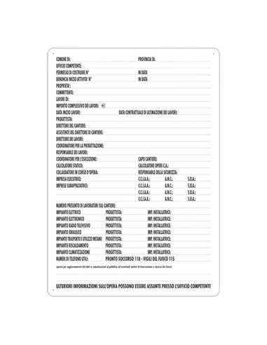CARTELLO CONCESSIONE EDILIZIA - Senza Marca | Utensili Store