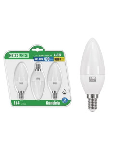 LAMPADINE ECOLIGHT LED E14 OL.8W - Senza Marca