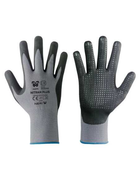 GUANTI NYLON / NITRILE 'NITRAN PLUS' - NERI | Utensili Store