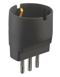 ELECTRALINE ADATTATORE SEMPLICE SCHUKO GRIGIO