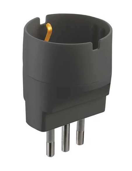 ADATTATORE SEMPLICE SCHUKO GRIGIO - ELECTRALINE | Utensili Store