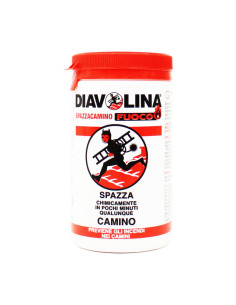 DIAVOLINA ANTIFULIGGINE SPAZZACAMINO POLVERE DIAVOLINA FUOCO