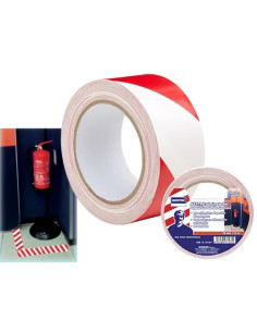 NASTRO SEGNALETICO ADESIVO BIANCO/ROSSO - Senza Marca