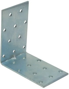 PIASTRA PER TRAVI PIEGATA 60X60MM L 50MM NERVATA ZINCATA BIANCO - Senza Marca