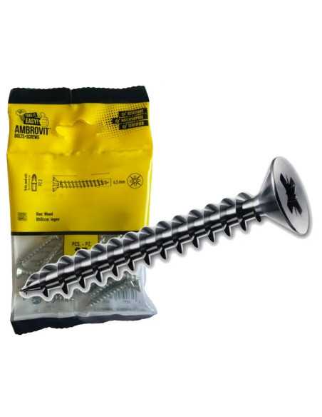 VITI TRUCIOLARE TP MM 4X50 ZINCATE BLISTER 25PZ - AMBROVIT | Utensili Store