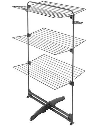 STENDIBIANCHERIA VERTICALE 3 PIANI ACCIAIO NERO - Senza Marca | Utensili Store
