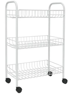 SCAFFALETTO 3 PIANI ACCIAIO BIANCO METALTEX IBIZA - Senza Marca