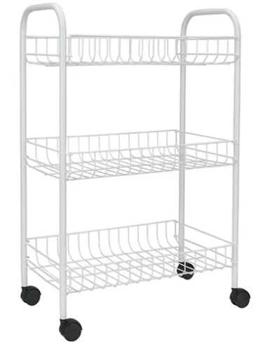 SCAFFALETTO 3 PIANI ACCIAIO BIANCO METALTEX IBIZA - Senza Marca | Utensili Store