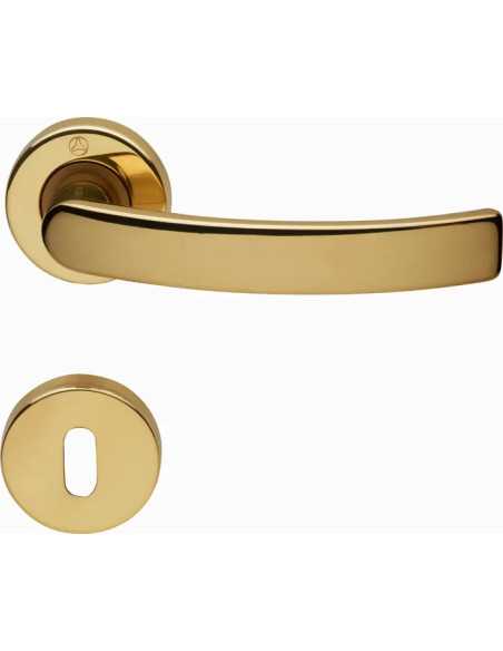 MANIGLIA CON ROSETTA OTTONE LUCIDO IDEA - GHIDINI | Utensili Store