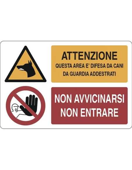 SEGNALETICA D'INFORMAZIONE 'AREA DIFESA DA CANI' - STAMPLAST | Utensili Store