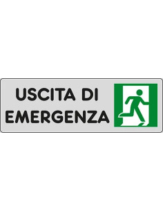 SEGNALETICA ADESIVA ARGENTO USCIITA DI EMERGENZA DX - STAMPLAST