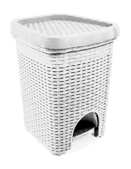 PATTUMIERA A PEDALE RATTAN BIANCO - DUPLAST | Utensili Store