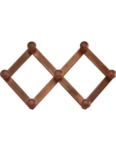 APPENDIABITI LEGNO ESTENSIBILE 7 POSTI NOCE - Senza Marca | Utensili Store