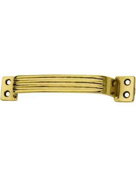 MANIGLIETTA PER MOBILI RIGATA OTTONE LUCIDO - Senza Marca | Utensili Store