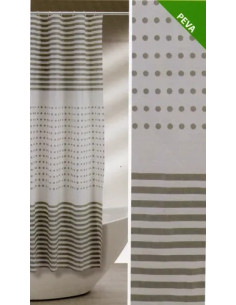 TENDA DOCCIA VINILE RIGATO TORTORA - FERIDRAS