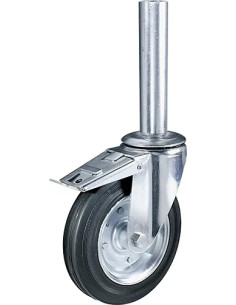 RUOTA PER PONTEGGI SUPPORTO ROTANTE CODOLO LUNGO C/FRENO ECBS/2 200 CEBO - CEBORA