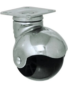 RUOTA SFERICA NYLON C/PIASTRA GIREVOLE - CEBORA