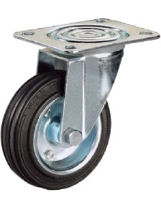 RUOTA GOMMA C/PIASTRA GIREVOLE - CEBORA